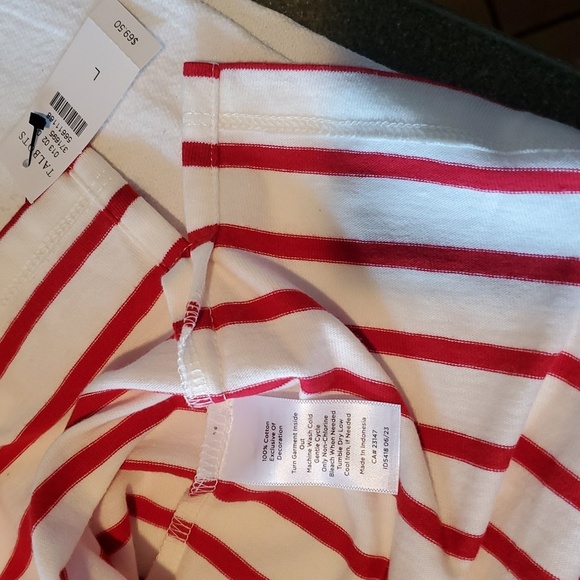 Talbots Holly Holiday Embroidered Striped Sz. L Shirt with Embroidered Design - Picture 7 of 11